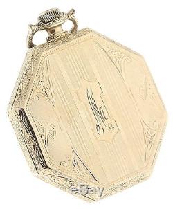 Vintage Waltham 14k White Gold Pocket Watch 17 Jewels Mechanical Movement Runs