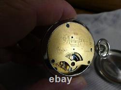 Vintage Waterbury Watch Co. Open Face Series J Pocketwatch Duplex Movement, Clean