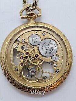 Vintage Working COLIBRI 17 Jewel Swiss Incabloc Skeleton Dial Pocket Watch withBox