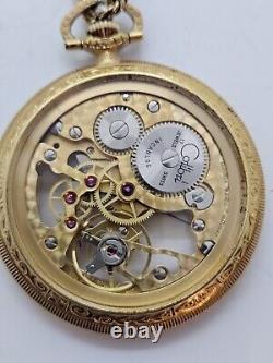 Vintage Working COLIBRI 17 Jewel Swiss Incabloc Skeleton Dial Pocket Watch withBox