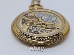 Vintage Working COLIBRI 17 Jewel Swiss Incabloc Skeleton Dial Pocket Watch withBox