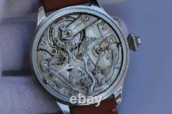 Vintage chronograph pocket watch movement Longines cal 19.73N porcelain dial