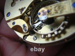 Vintage fuse detent eschapment chronometer pocket watch movement 1850 W Hoff &