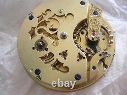 Vintage fuse detent eschapment chronometer pocket watch movement 1850 W Hoff &