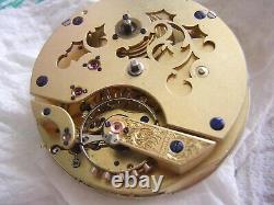 Vintage fuse detent eschapment chronometer pocket watch movement 1850 W Hoff &