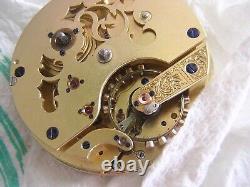 Vintage fuse detent eschapment chronometer pocket watch movement 1850 W Hoff &