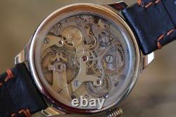 Vintage military style chronograph pocket watch movement Minerva