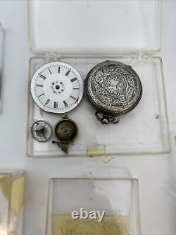 Vintage pocket watch-movement lot for parts or repair