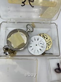 Vintage pocket watch-movement lot for parts or repair