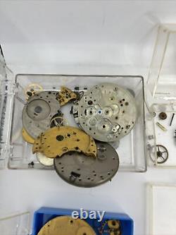 Vintage pocket watch-movement lot for parts or repair watch project