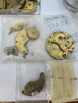 Vintage pocket watch-movement lot for parts or repair watch project