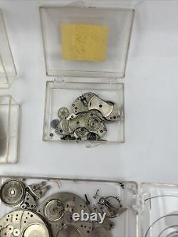 Vintage pocket watch-movement lot for parts or repair watch project