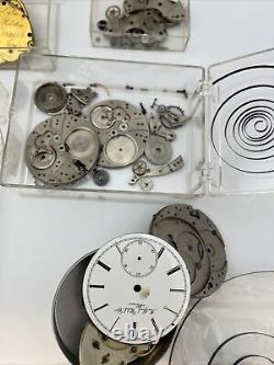 Vintage pocket watch-movement lot for parts or repair watch project