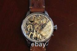 Vintage rare cal65 iwc Scafusia SKELETON POCKET WATCH MOVEMENT