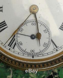 Vtg Deco Green Bakelite Plojoux Geneve Swiss Desk Clock Pocket Watch Movement