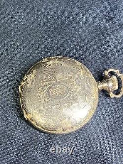 Vtg Rare Sim Peirson's & Troy NY Pocket Watch Runs Late 1800's Engraved 1909