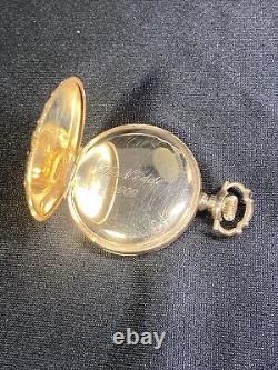 Vtg Rare Sim Peirson's & Troy NY Pocket Watch Runs Late 1800's Engraved 1909