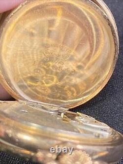 Vtg Rare Sim Peirson's & Troy NY Pocket Watch Runs Late 1800's Engraved 1909