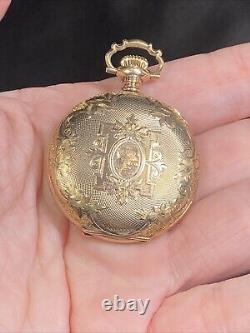 Vtg Rare Sim Peirson's & Troy NY Pocket Watch Runs Late 1800's Engraved 1909