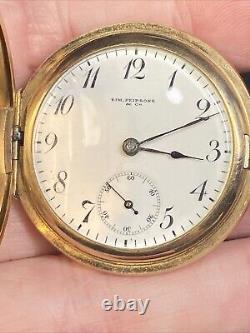 Vtg Rare Sim Peirson's & Troy NY Pocket Watch Runs Late 1800's Engraved 1909