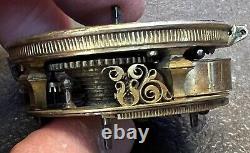 W. BRAMER Champleve Dial Verge Fusee POCKET WATCH Movement FOR PARTS or REPAIR