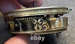 W. BRAMER Champleve Dial Verge Fusee POCKET WATCH Movement FOR PARTS or REPAIR