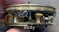 W. BRAMER Champleve Dial Verge Fusee POCKET WATCH Movement FOR PARTS or REPAIR