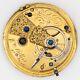 W. Miller Of London English Antique Fusee Pocket Watch Movement With Dial