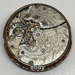 WALTHAM POCKET WATCH MOVEMENT 15 Jewels 0s Circa 1893 Runs