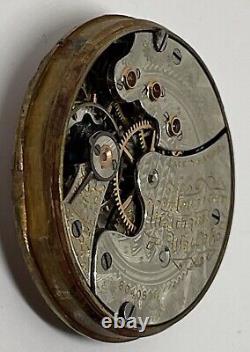 WALTHAM POCKET WATCH MOVEMENT 15 Jewels 0s Circa 1893 Runs