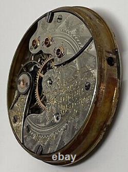 WALTHAM POCKET WATCH MOVEMENT 15 Jewels 0s Circa 1893 Runs