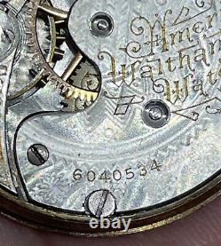 WALTHAM POCKET WATCH MOVEMENT 15 Jewels 0s Circa 1893 Runs