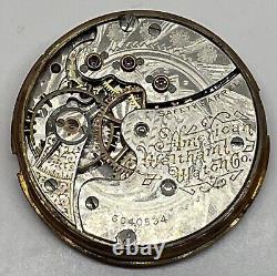 WALTHAM POCKET WATCH MOVEMENT 15 Jewels 0s Circa 1893 Runs