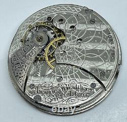 WALTHAM POCKET WATCH MOVEMENT 1901 6s 15 Jewels Runs but Needs a Service