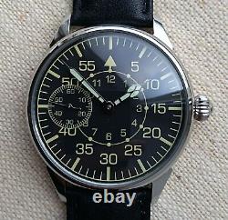 WATCH MEN'S MILITARY STYLE WRIST CONVERTED from MOLNIJA MOVEMENT 3602 SERVICED