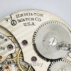 WOW 1946 Hamilton 992B 16S 21J Railroad Pocket Watch MOVEMENT, Dial, and Hands