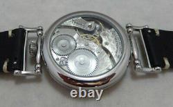 Waltham 12s Pocket Marriage Watch Conversion 43mm SS Wrist Watch 1918 Movement