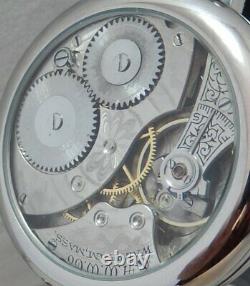 Waltham 12s Pocket Marriage Watch Conversion 43mm SS Wrist Watch 1918 Movement