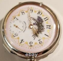 Waltham 18S. 15 jewels adj. Mint super fancy dial frosted movement (1889)