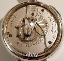 Waltham 18S. 15 jewels adj. Mint super fancy dial frosted movement (1889)