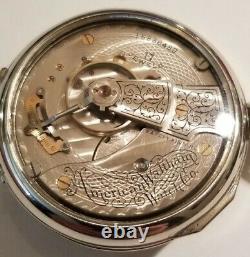 Waltham 18S. 17 jewels adj. Mint fancy dial gold trimmed movement (1907)