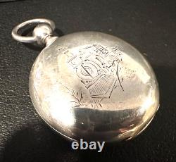 Waltham A. T & CO Size 18, Coin Silver Key Wind Pocket Watch, 1890