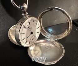 Waltham A. T & CO Size 18, Coin Silver Key Wind Pocket Watch, 1890