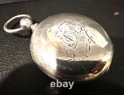 Waltham A. T & CO Size 18, Coin Silver Key Wind Pocket Watch, 1890