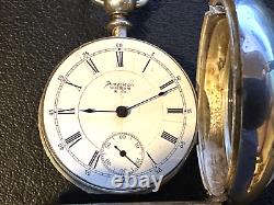 Waltham A. T & CO Size 18, Coin Silver Key Wind Pocket Watch, 1890