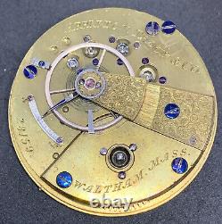 Waltham Appleton Tracy 1857 Pocket Watch Movement 18s 16j Key Civil War F5614