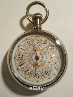 Waltham Appleton Tracy very fancy dial 15 jewels adjusted GOLD FLASHED MOVEMENT