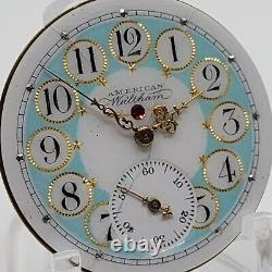 Waltham Grade J Model 1890 6s 7j Pocket watch Fancy Dial & Movement PARTS REPAIR