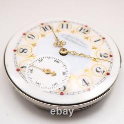 Waltham Grade K Model 1890 6-Size Antique Pocket Watch Movement, Nice Fancy Dial