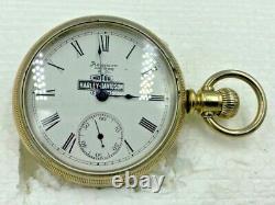 Waltham Model 1883 15J 18S Grade 15 Pocket Watch Running, Harley Davidson Logo